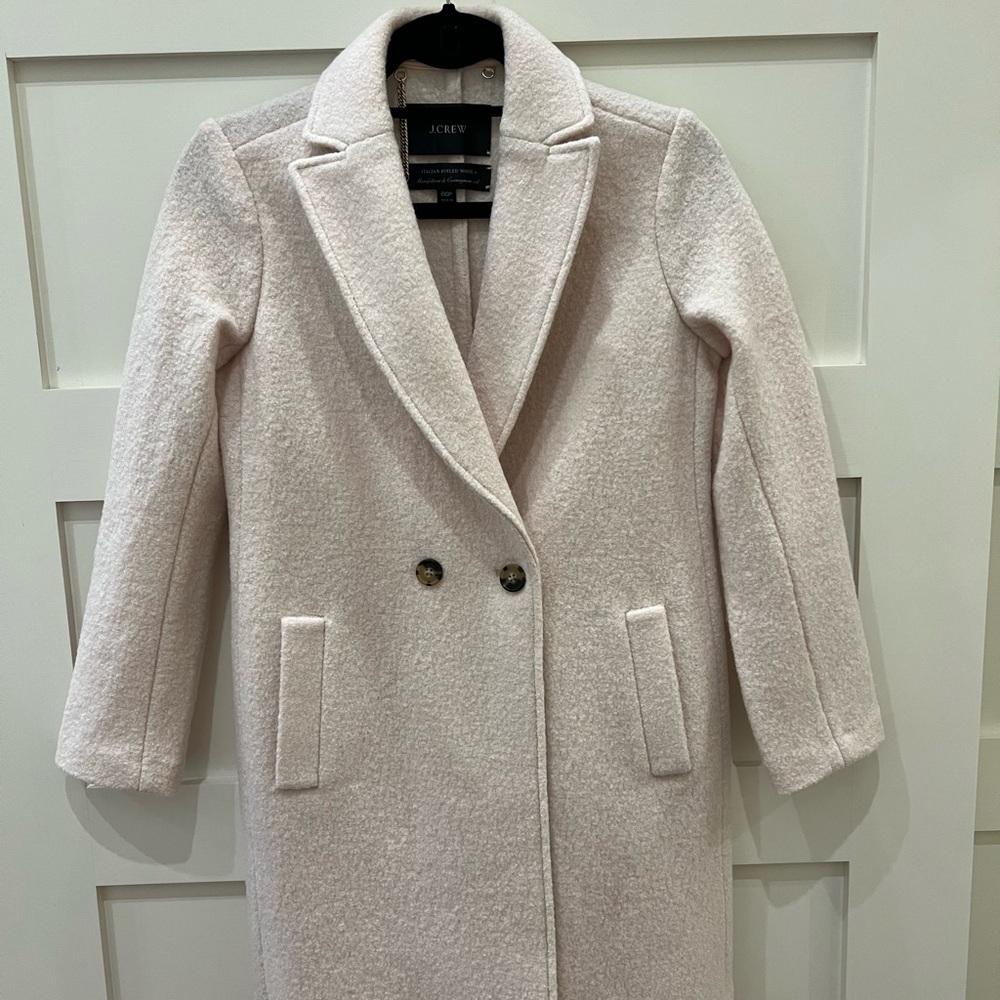 J. Crew Women's Cream Double-Breasted Coat